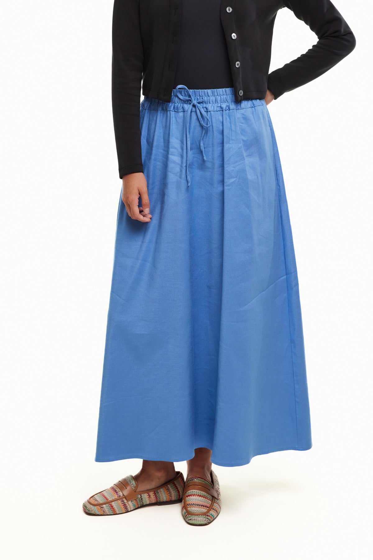 CUPRO SKIRT - Light Blue Twill - Olivvi World