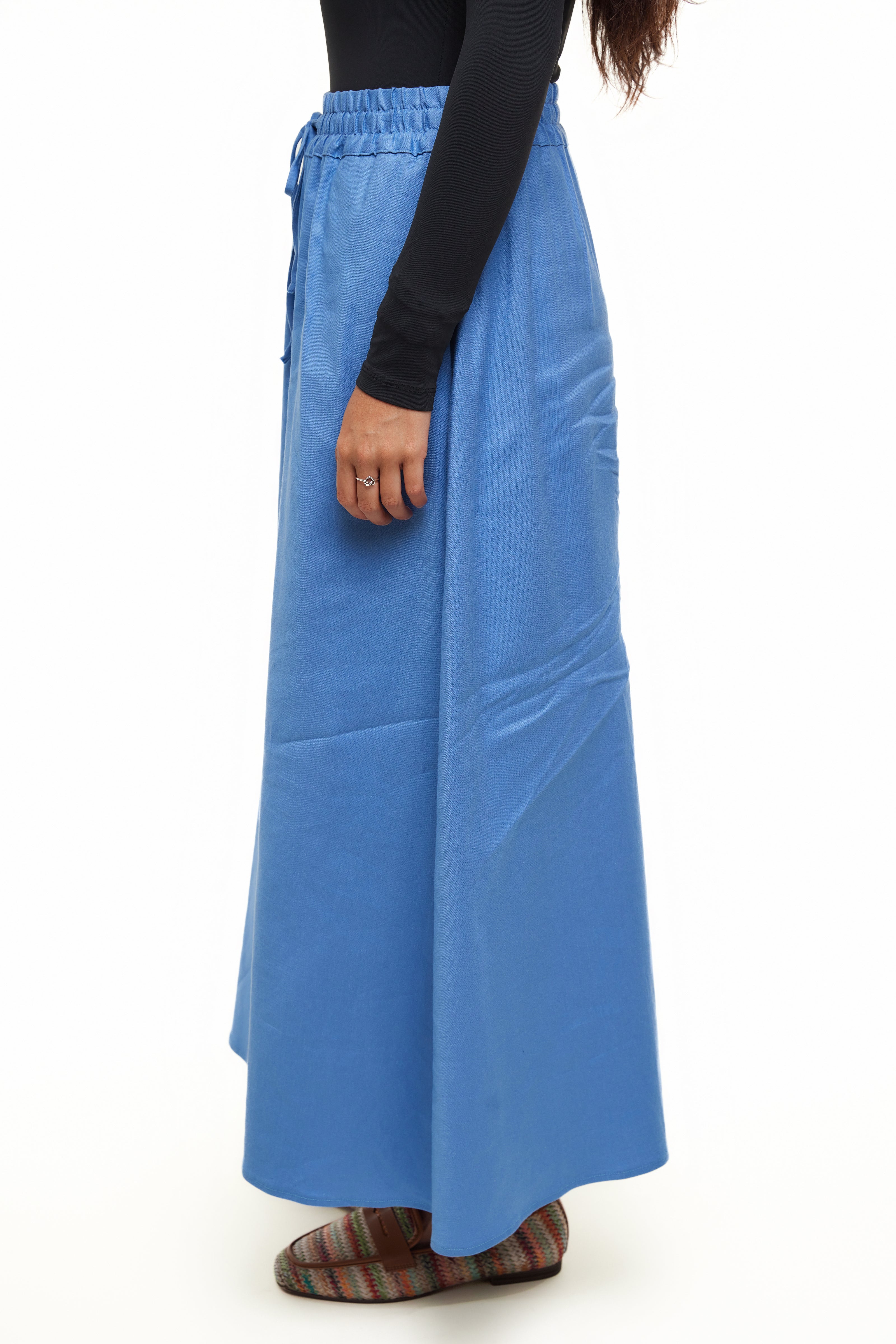 CUPRO SKIRT - Light Blue Twill - Olivvi World