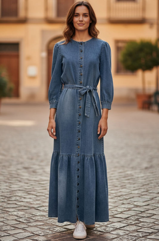Everly All-Season Denim Dress