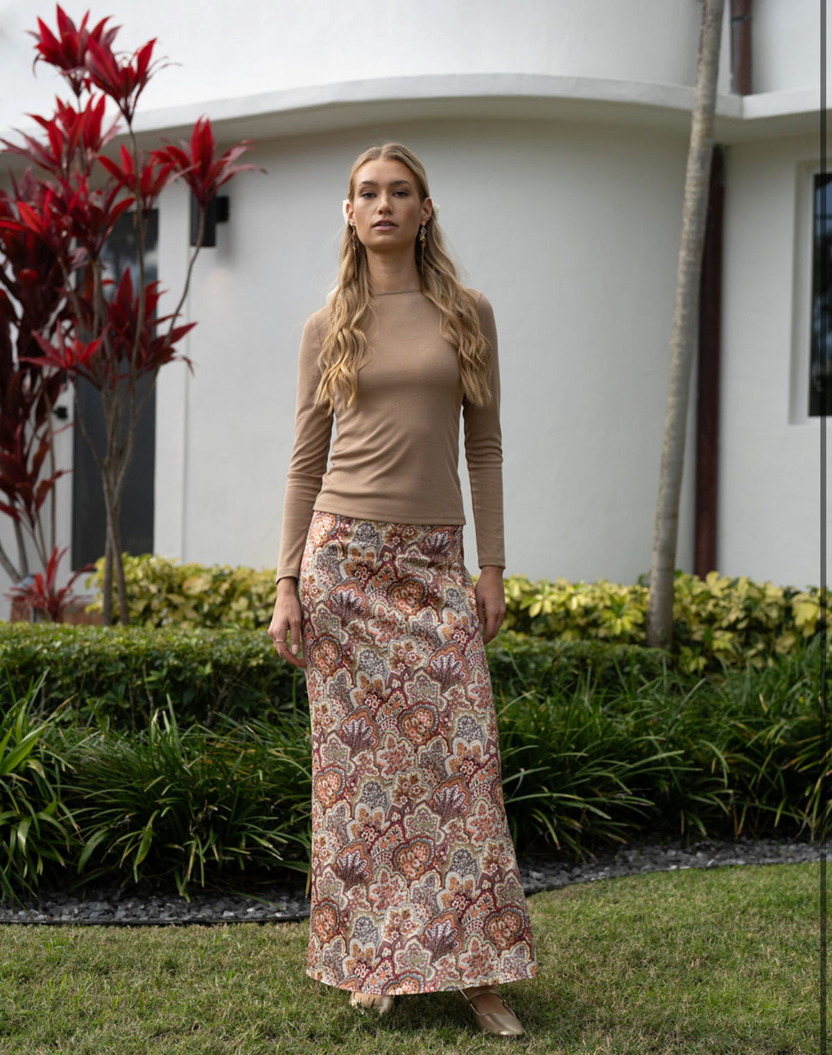 Satin Stretch Slip Skirt