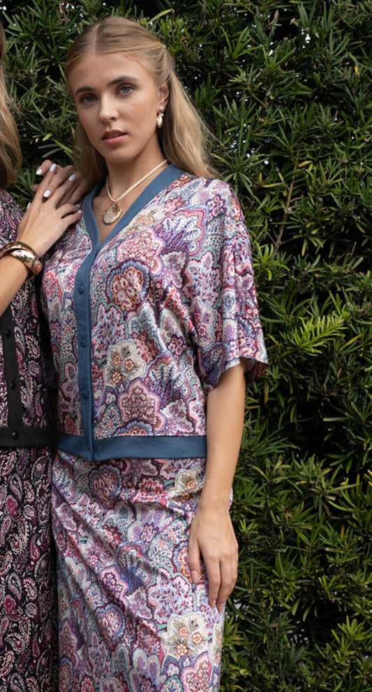 Satin Flowy Sleeve Cardigan Top