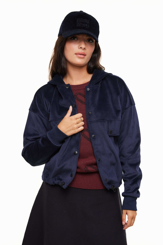 Autumn Snap Women’s Hoodie Jacket, Navy – Olivvi World