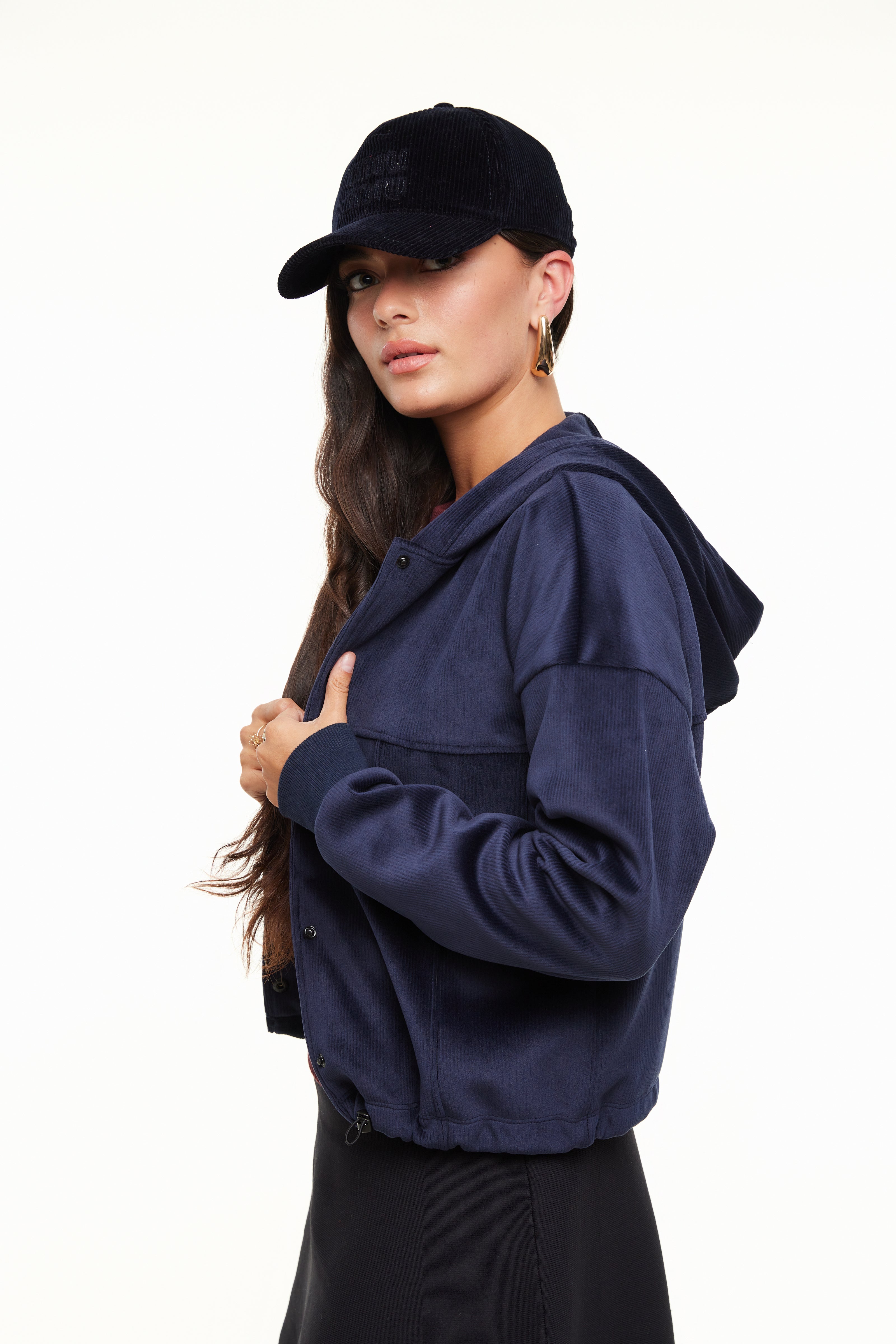 Autumn Snap Women’s Hoodie Jacket, Navy – Olivvi World