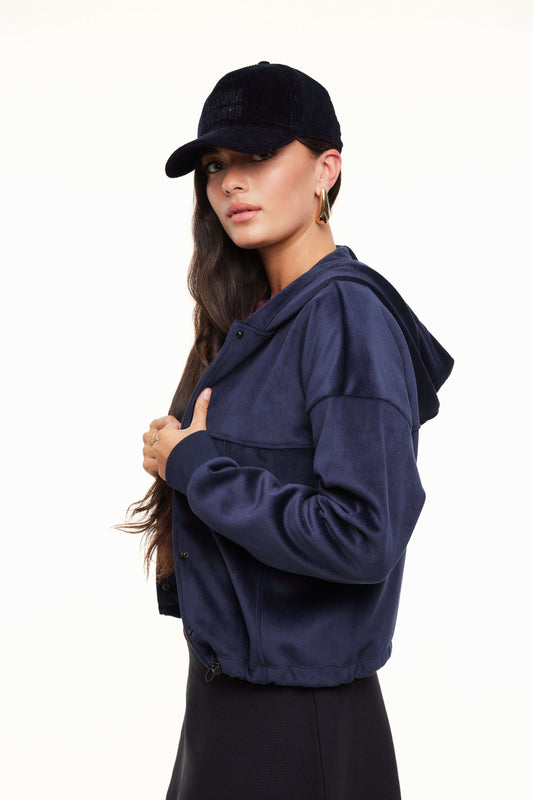 Autumn Snap Women’s Hoodie Jacket, Navy – Olivvi World