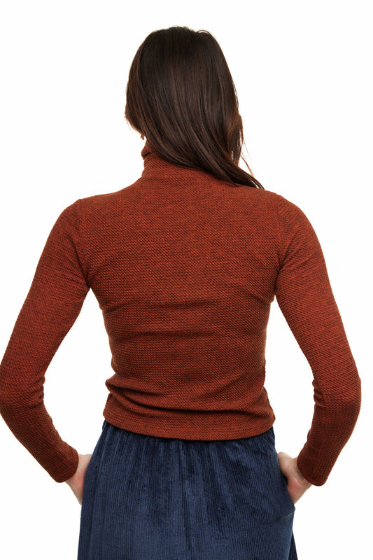 Basic Knit Women’s Turtleneck, Rust – Olivvi World