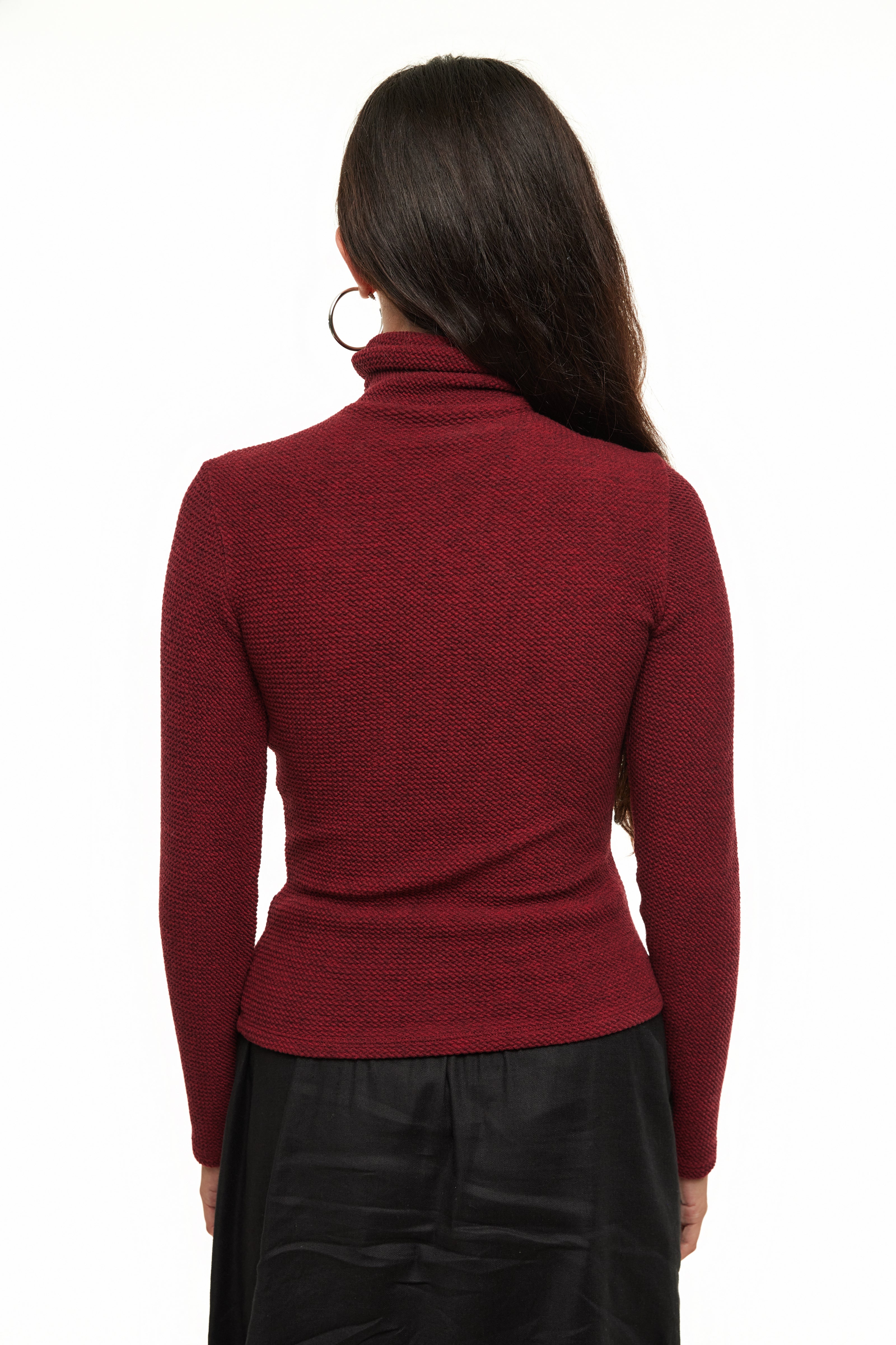 Basic Knit Women’s Turtleneck, Wine – Olivvi World