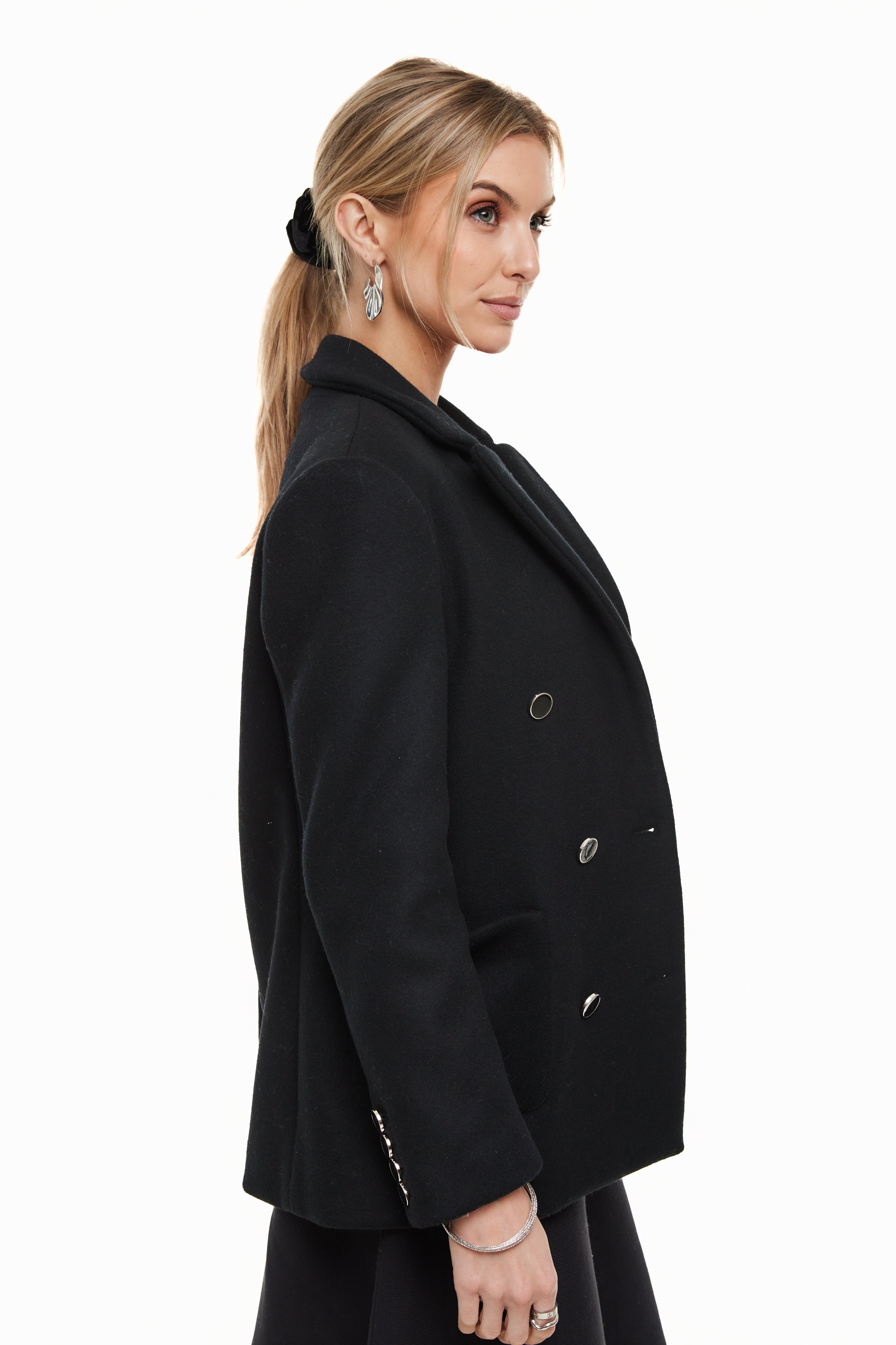 Boyfriend Blazer for Women, Black Wool – Olivvi World