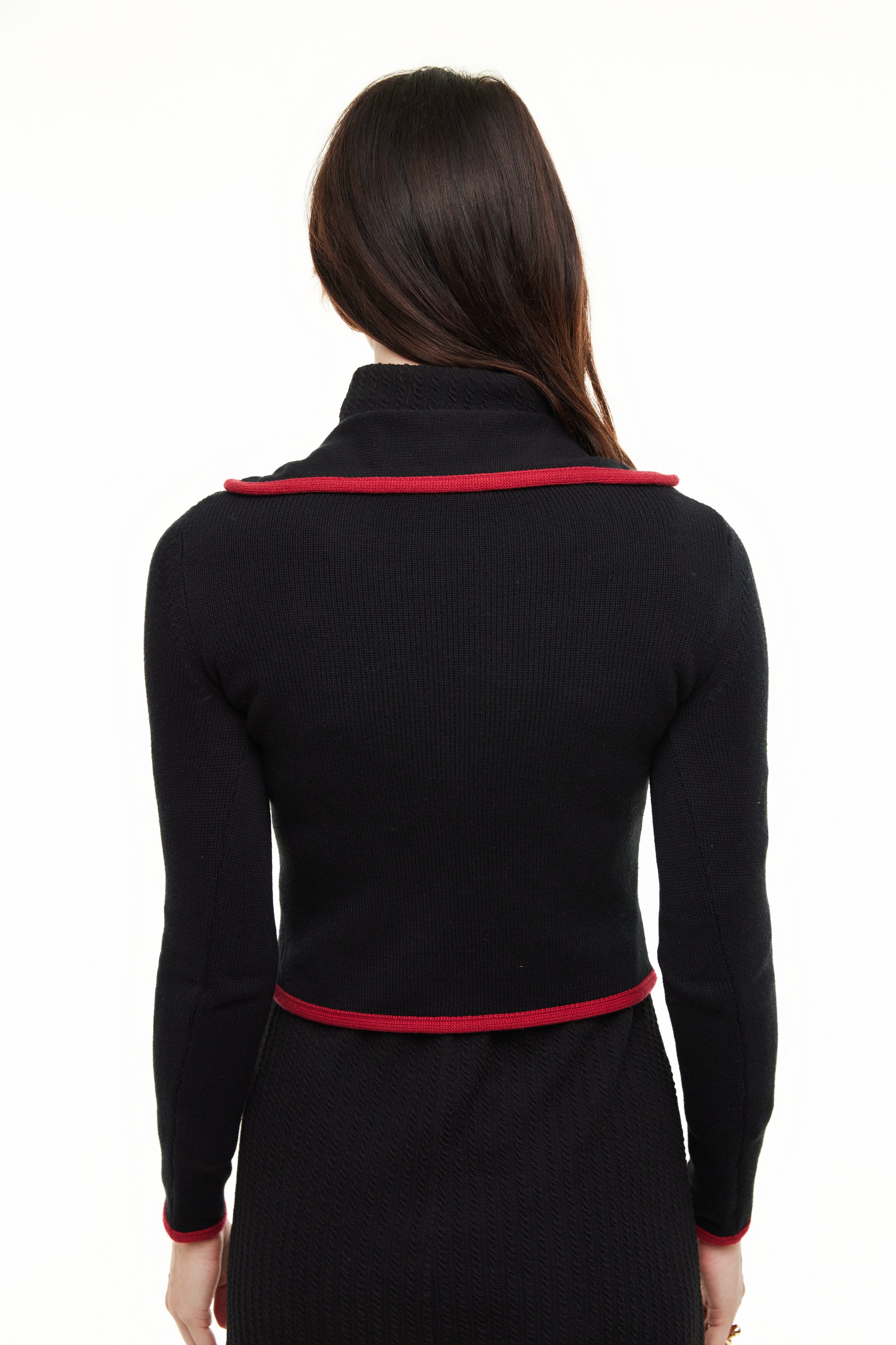 Celena Knit Blazer, Black/Red – Olivvi World