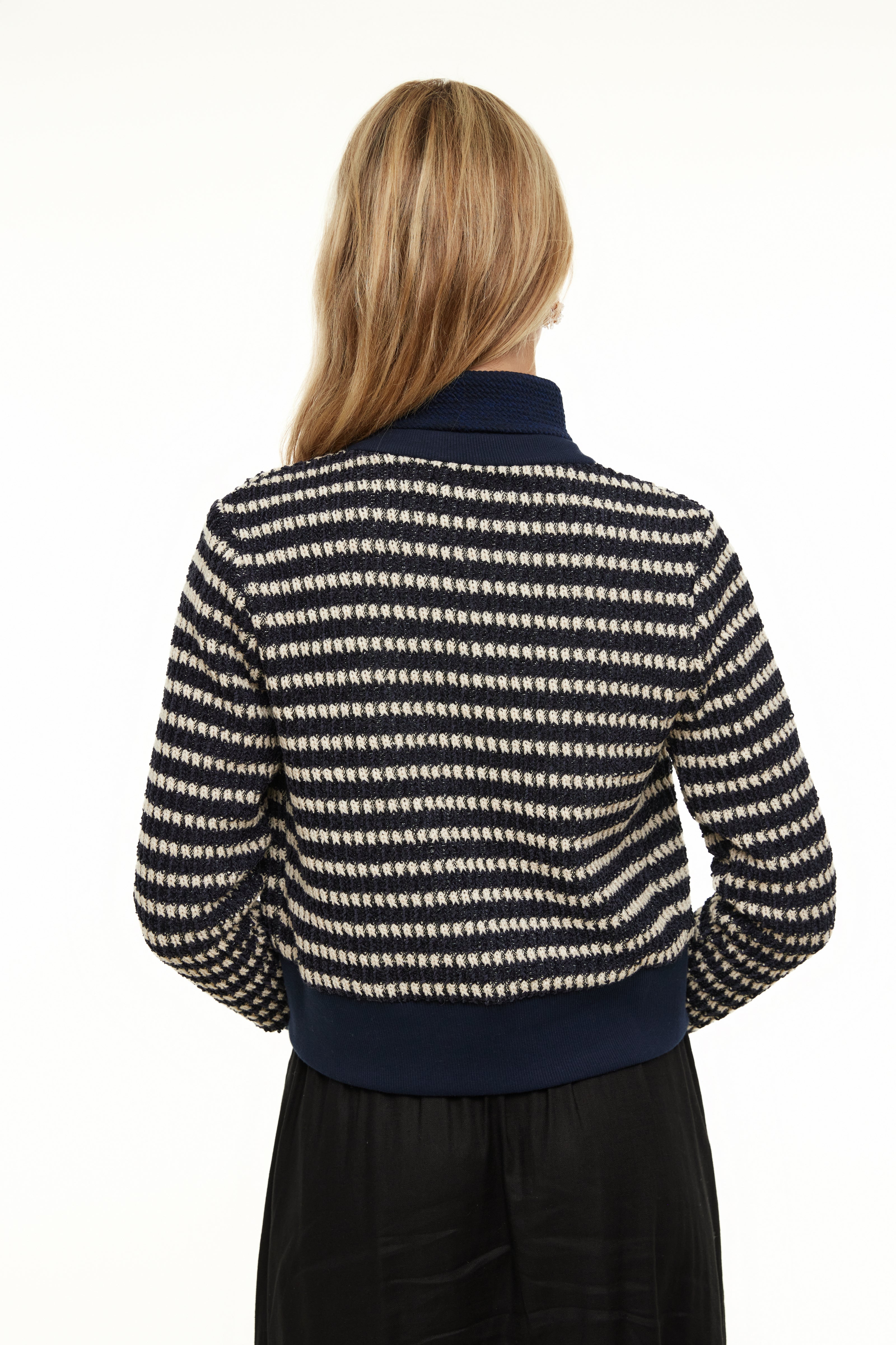 Chunky Knit Cardigan, Beige/Blue – Olivvi World