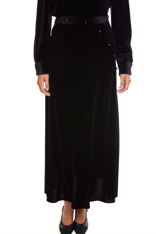 Liv Velvet Maxi Skirt, Black – Olivvi World