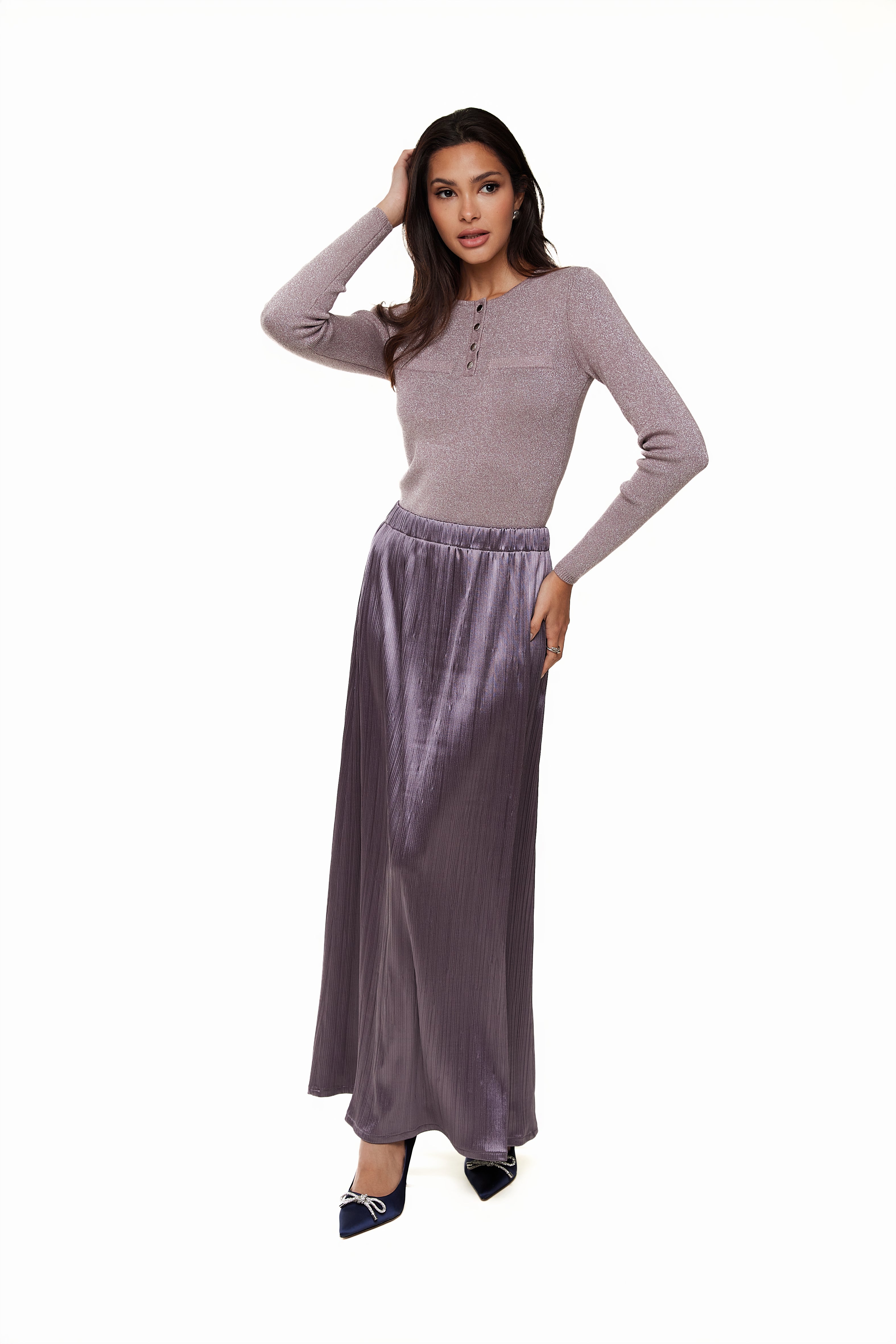 Micro Pleated Skirt, Plum – Olivvi World