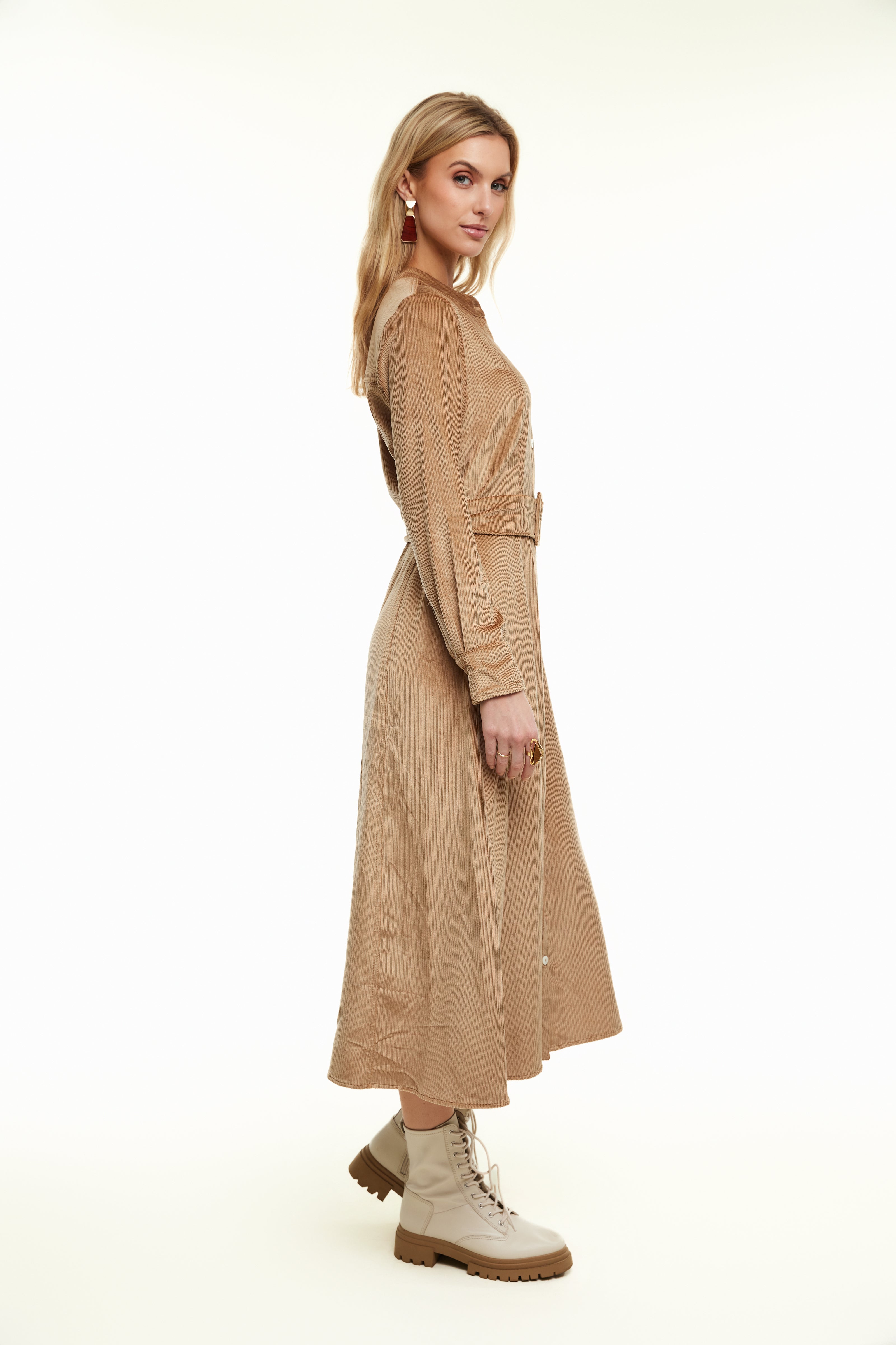 Millie Cord Dress, Camel – Olivvi World