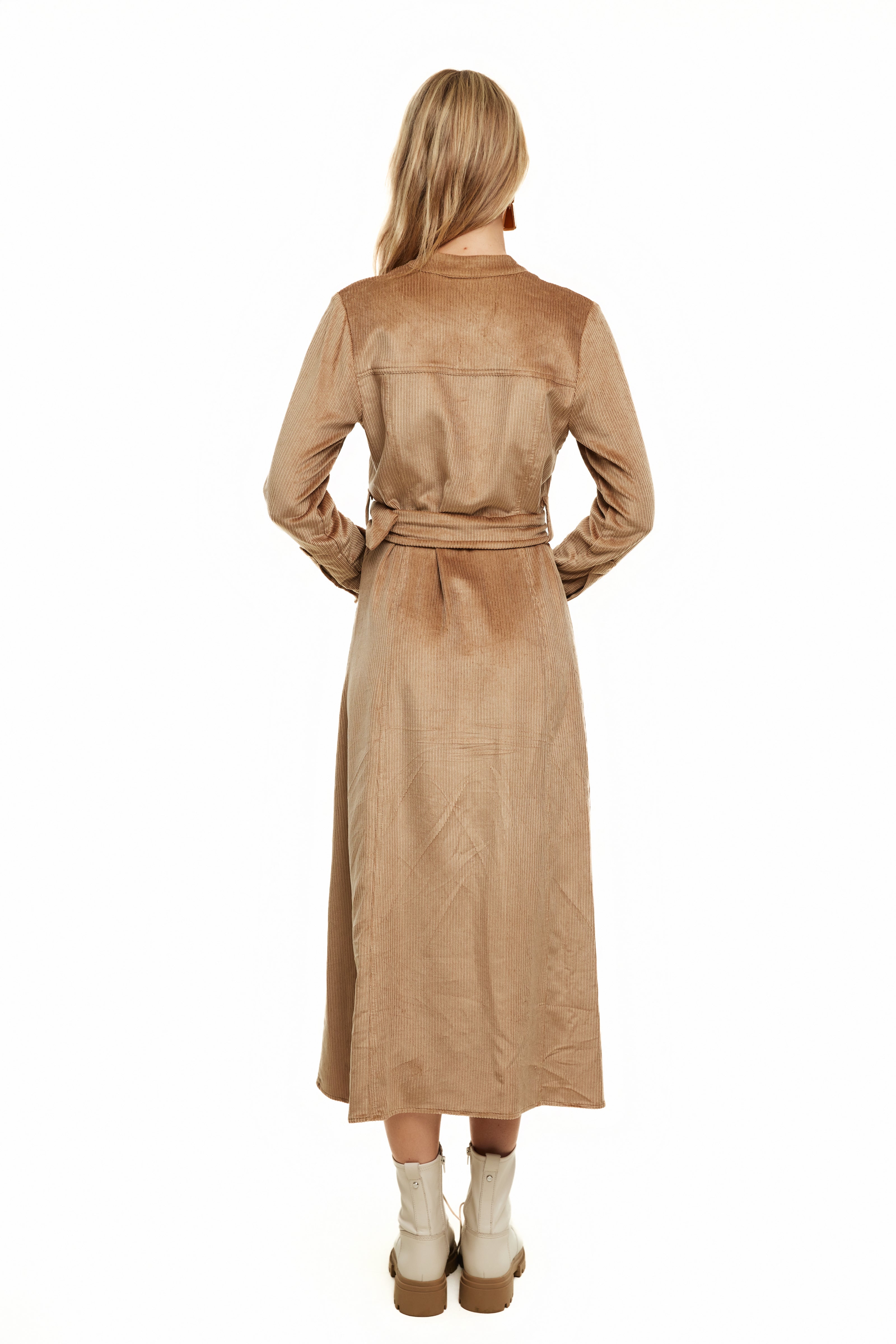 Millie Cord Dress, Camel – Olivvi World