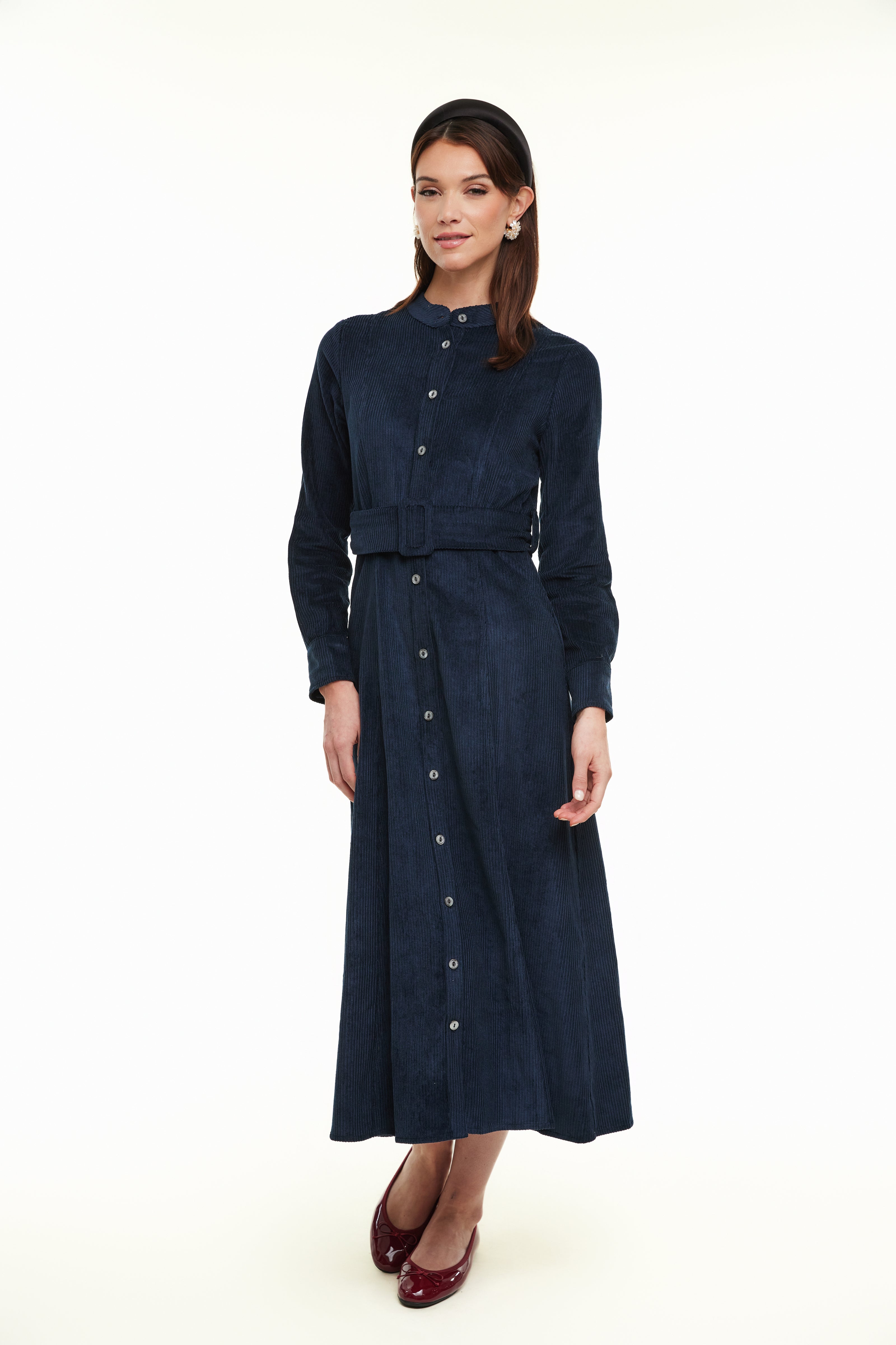 Millie Cord Dress, Navy – Olivvi World