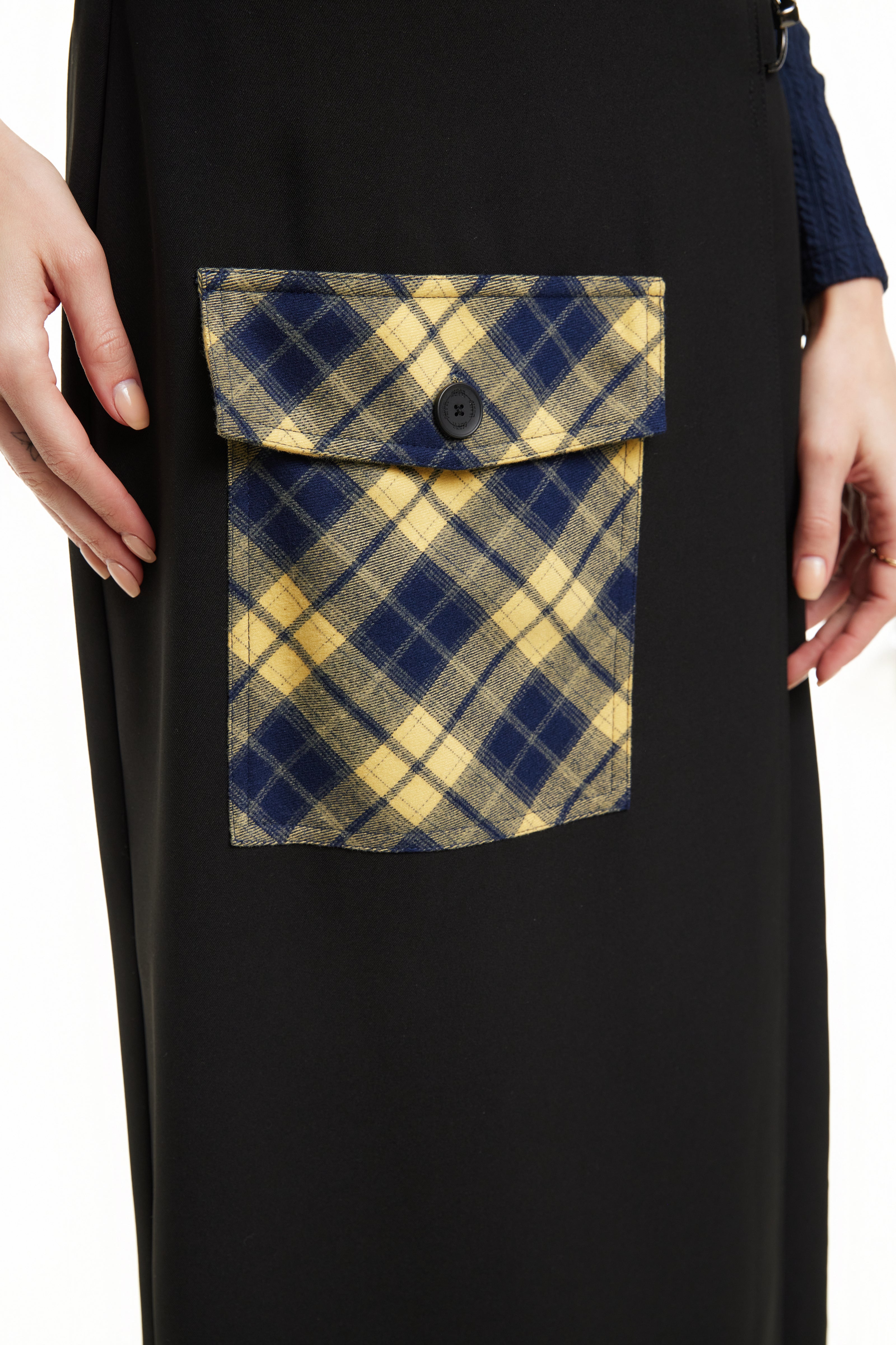 Pocket Plaid Skirt, Black Yellow Plaid – Olivvi World