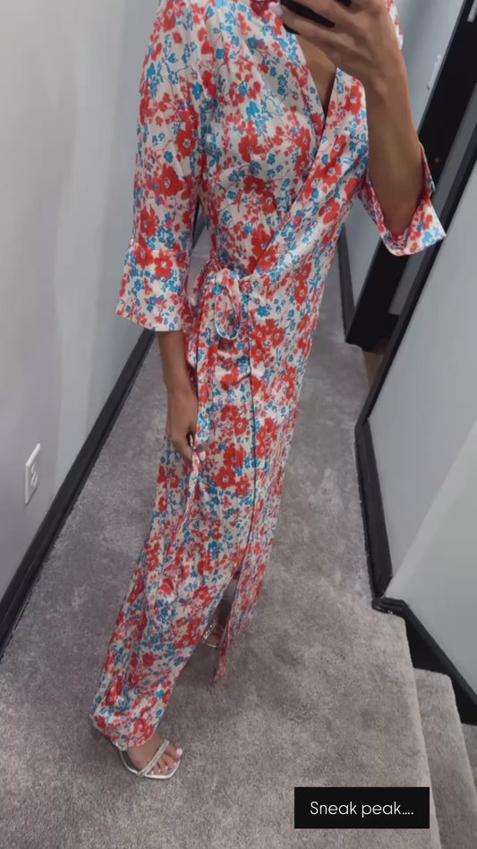Satin Wrap Dress