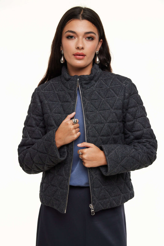 Quilted Wool Jacket, Charcoal – Olivvi World