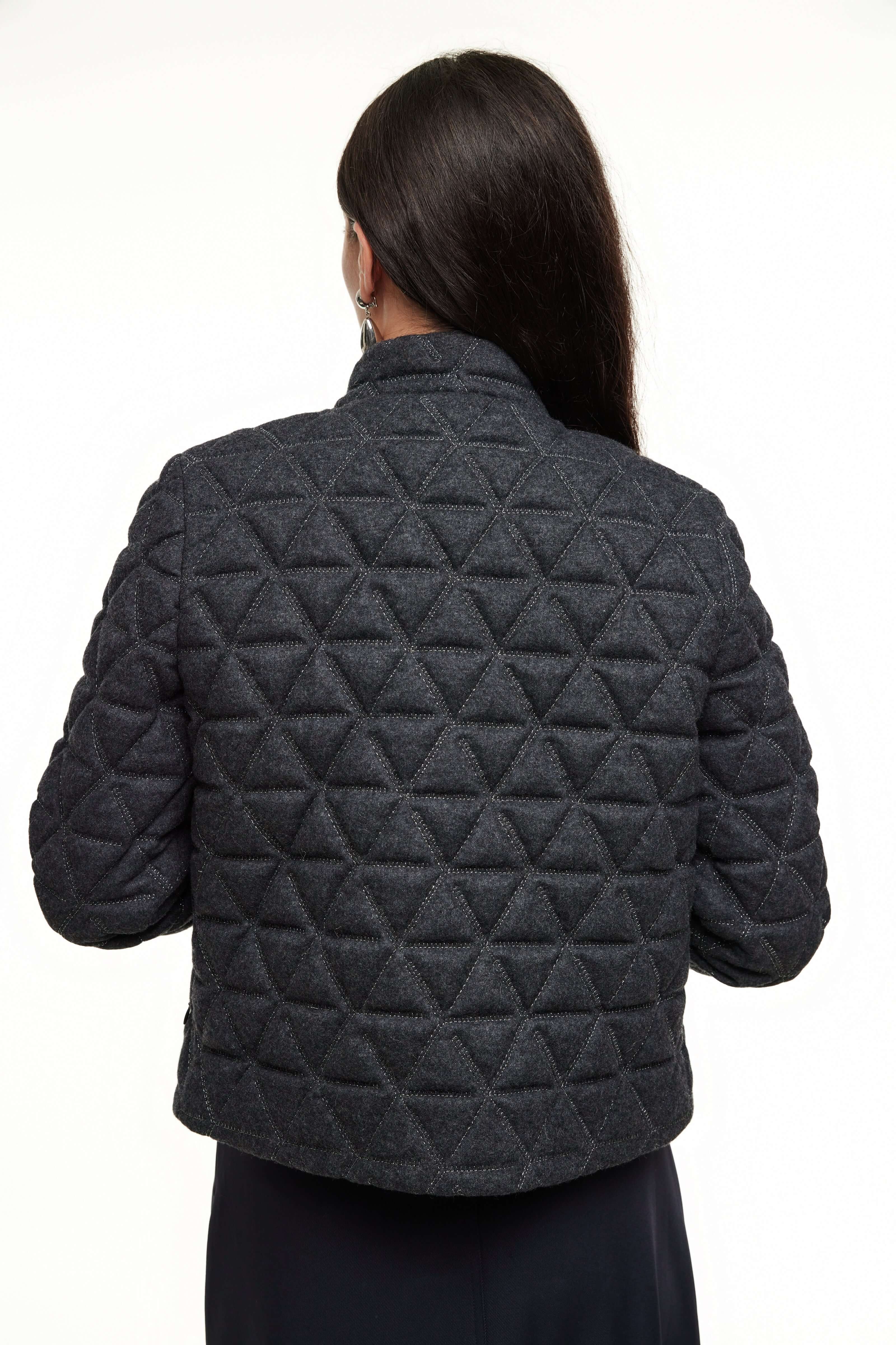 Quilted Wool Jacket, Charcoal – Olivvi World