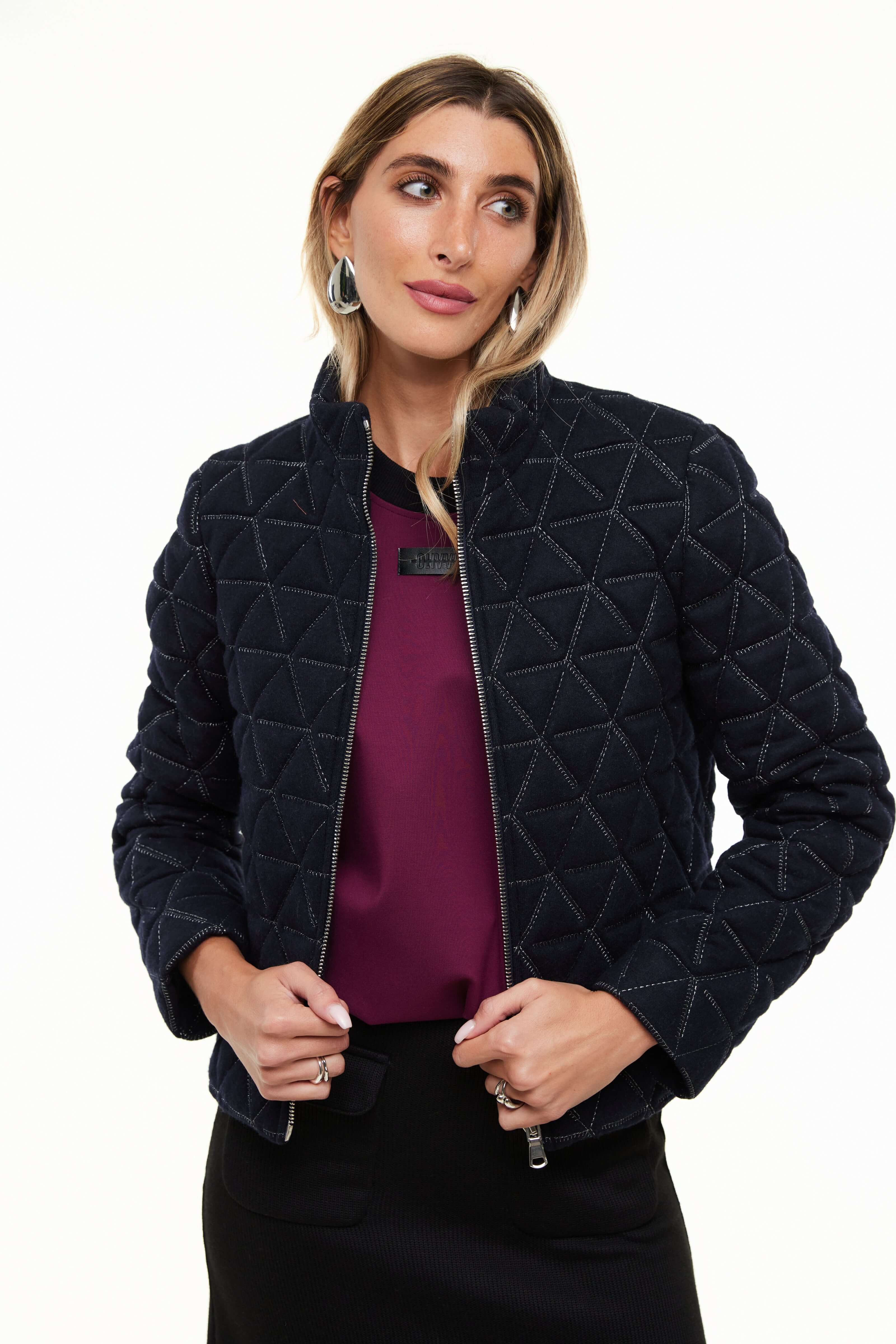 Quilted Wool Jacket, Navy – Olivvi World