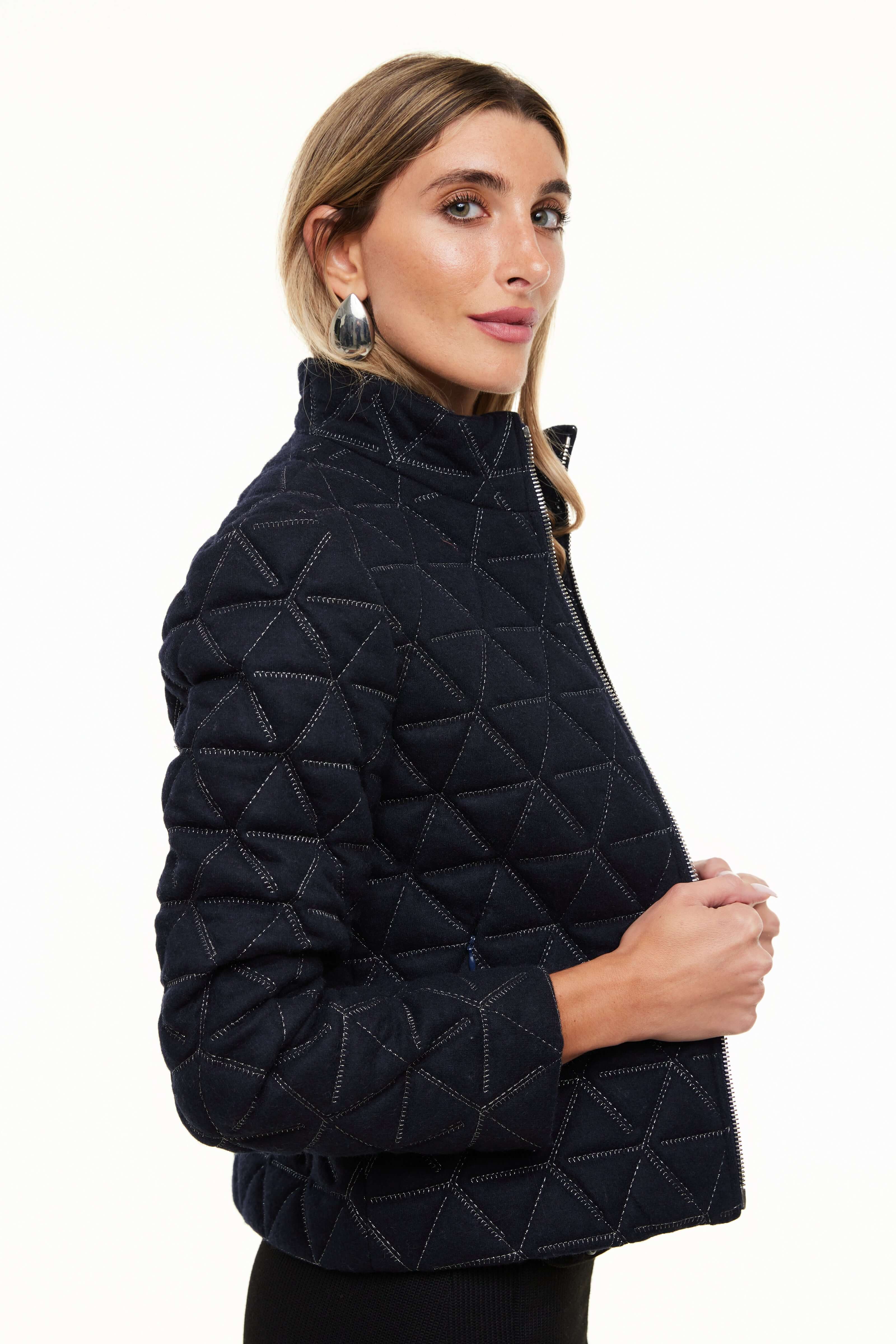 Quilted Wool Jacket, Navy – Olivvi World