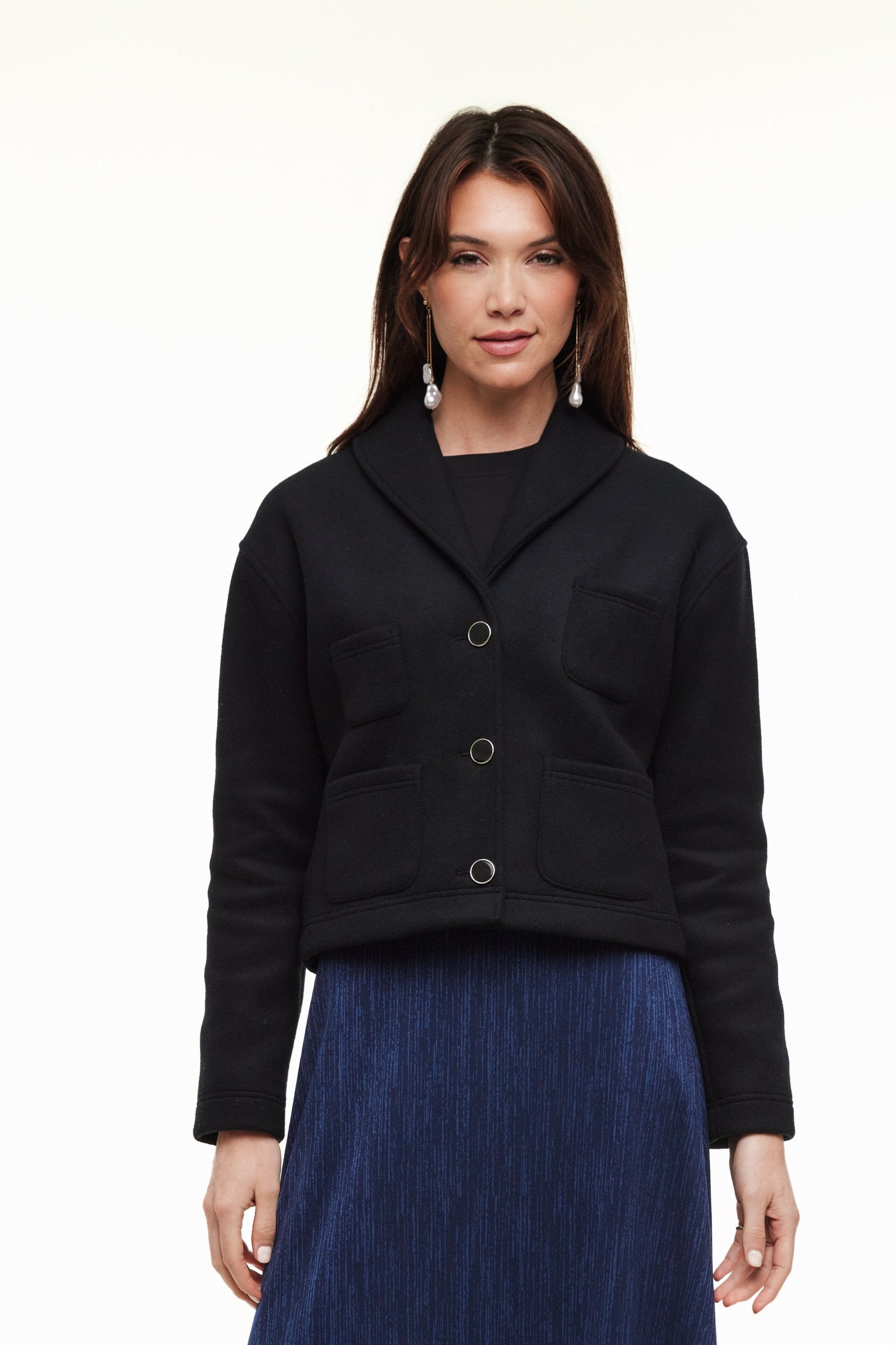 Shawl Collar Women’s Jacket, Black – Olivvi World