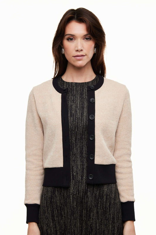 Talia Lux Cardigan, Beige/Ivory – Olivvi World 