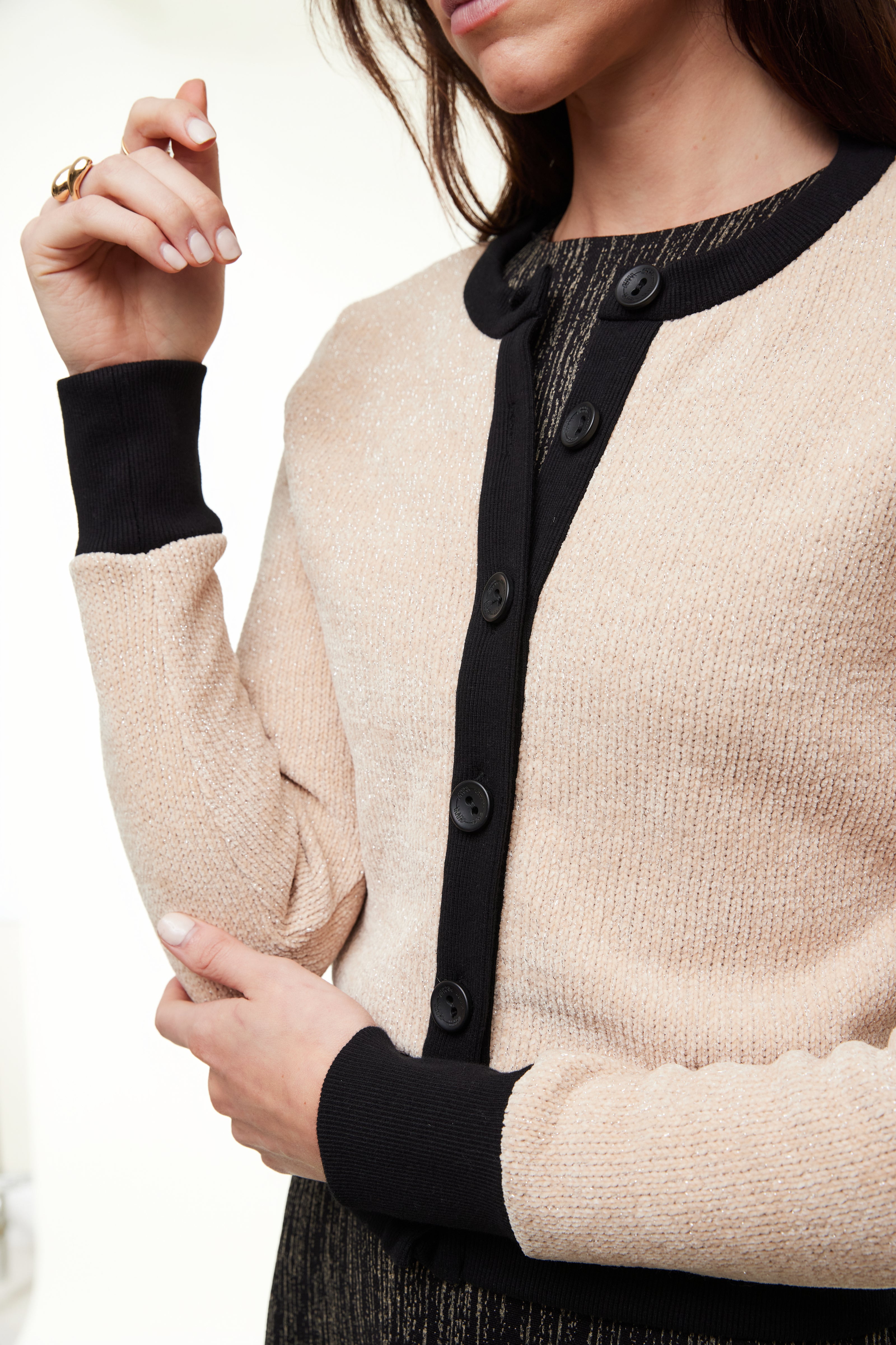 Talia Lux Cardigan, Beige/Ivory – Olivvi World 