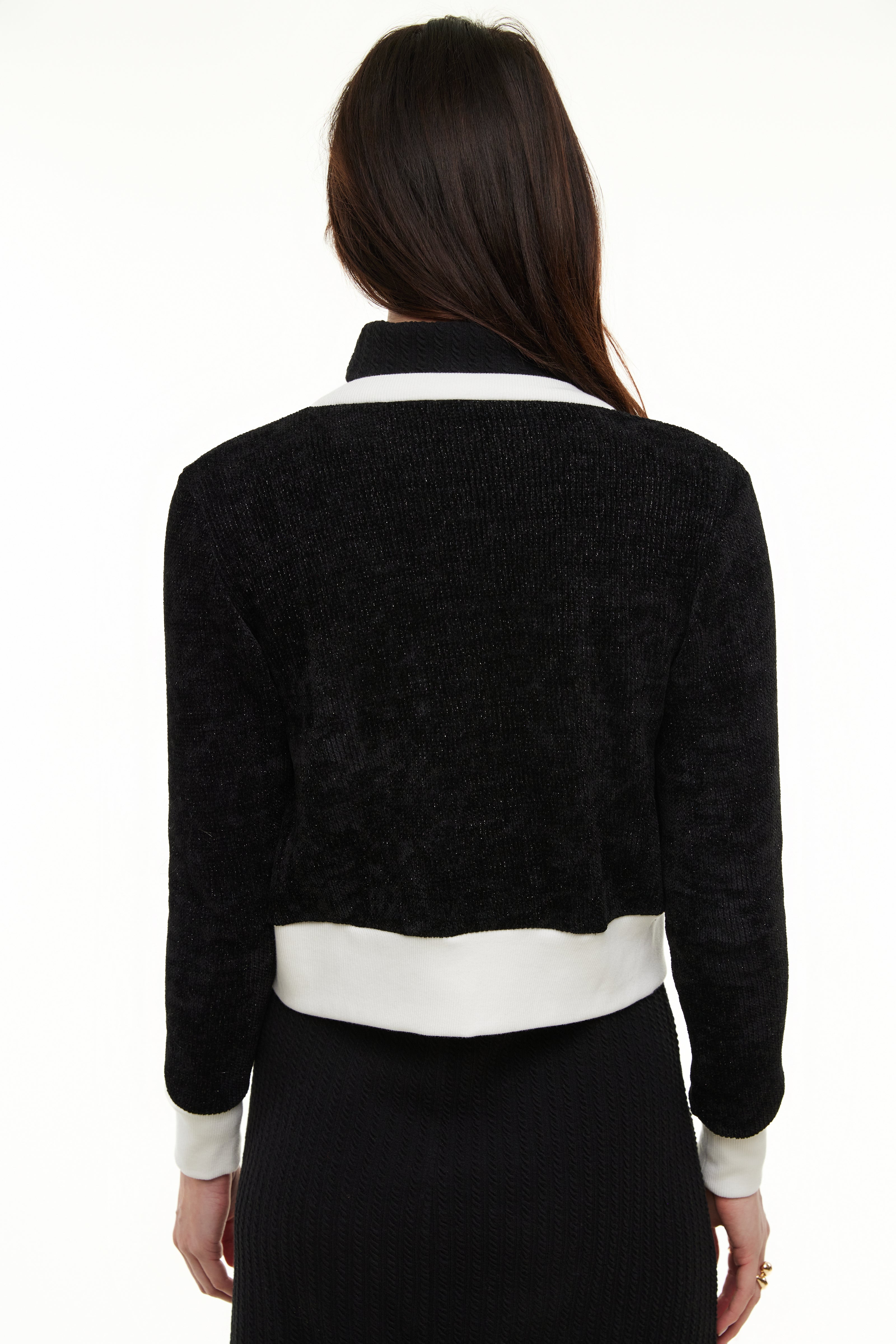 Talia Lux Cardigan, Black/Ivory – Olivvi World 