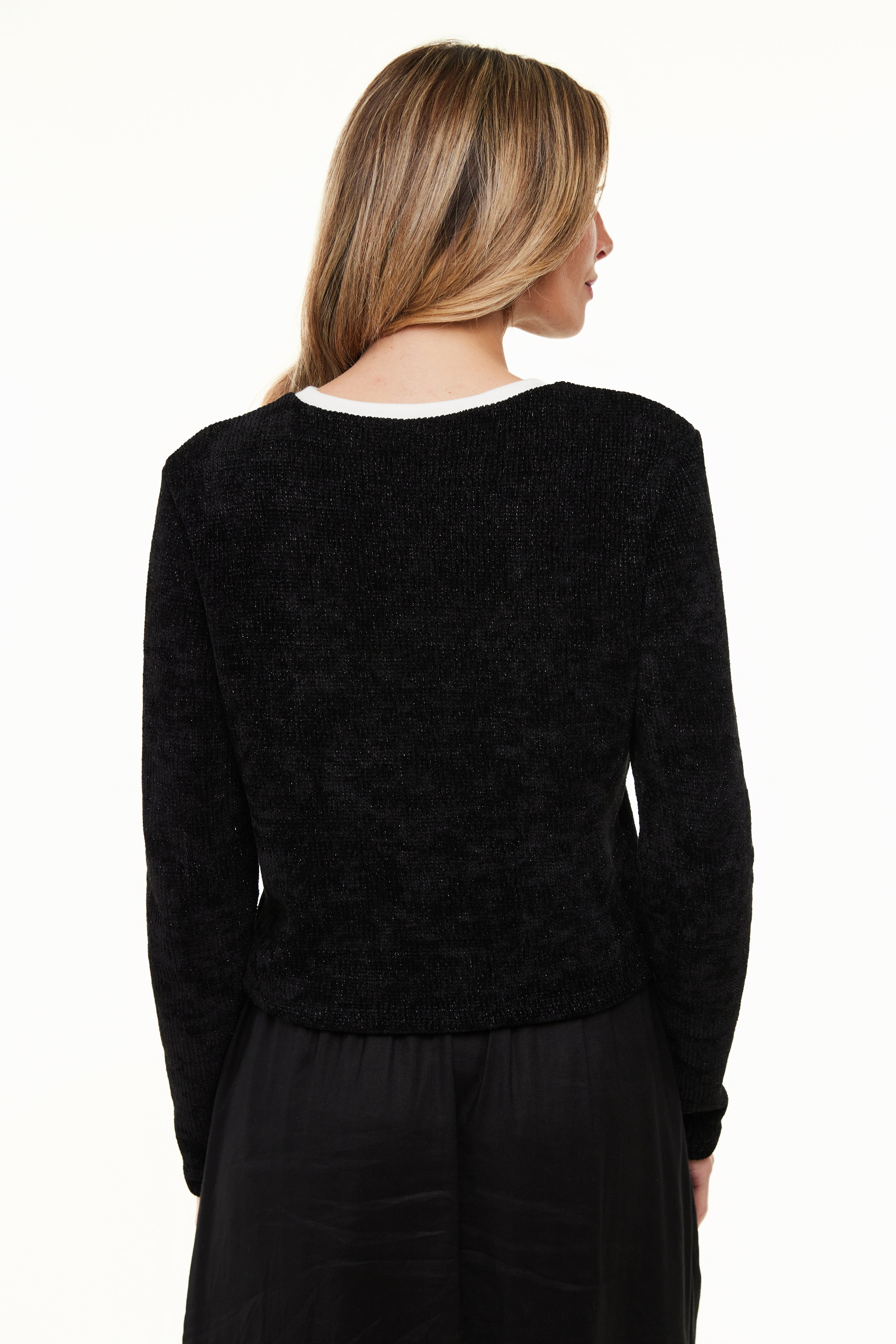 Talia Lux Sweater, Black/Ivory – Olivvi World