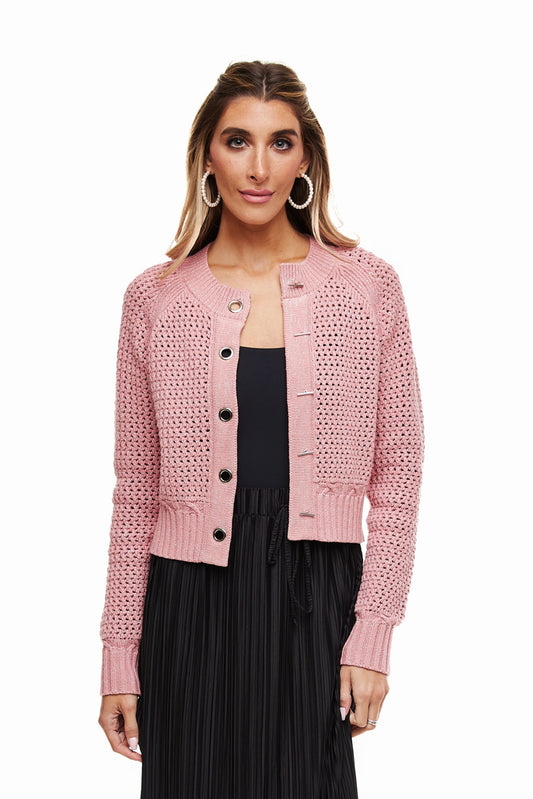 The Essential Chunky Cardigan, Baby Pink – Olivvi World