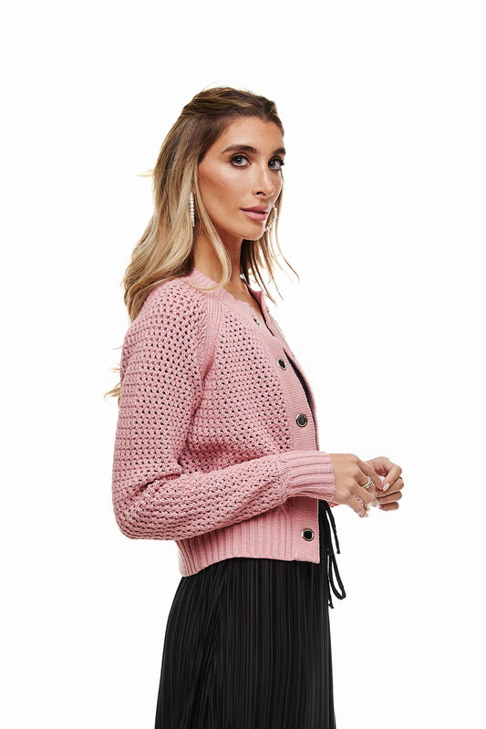 The Essential Chunky Cardigan, Baby Pink – Olivvi World