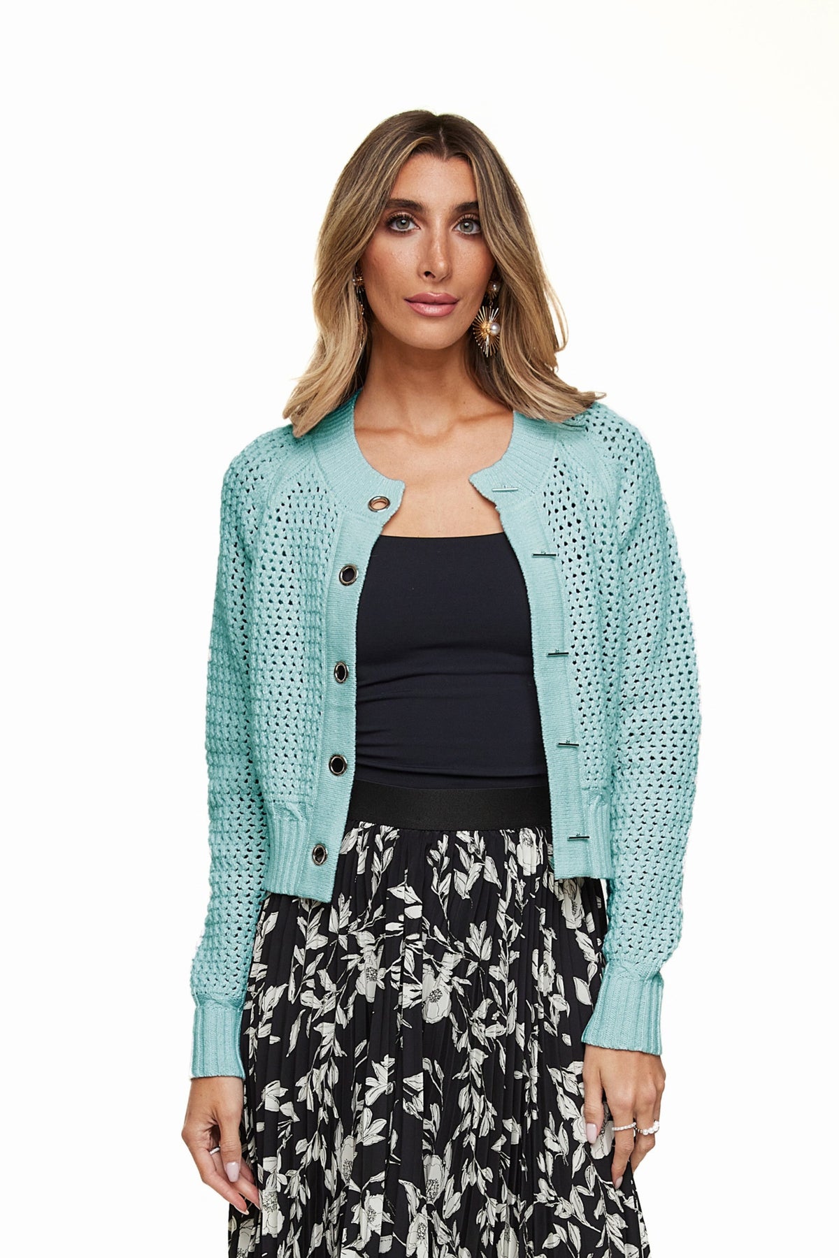 The Essential Chunky Cardigan, Turquoise – Olivvi World