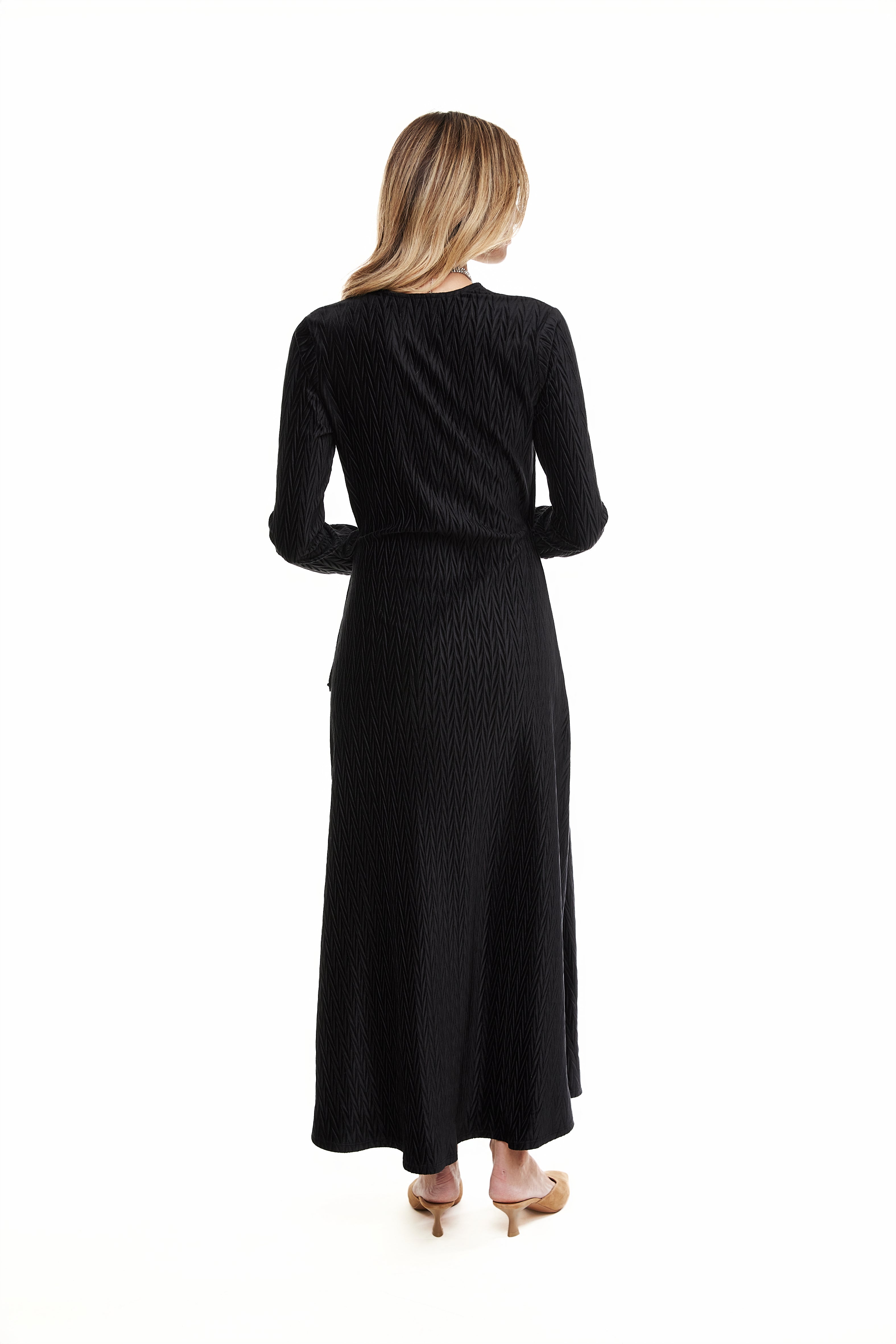 Velvet Side Tie Maxi Dress, Black – Olivvi World