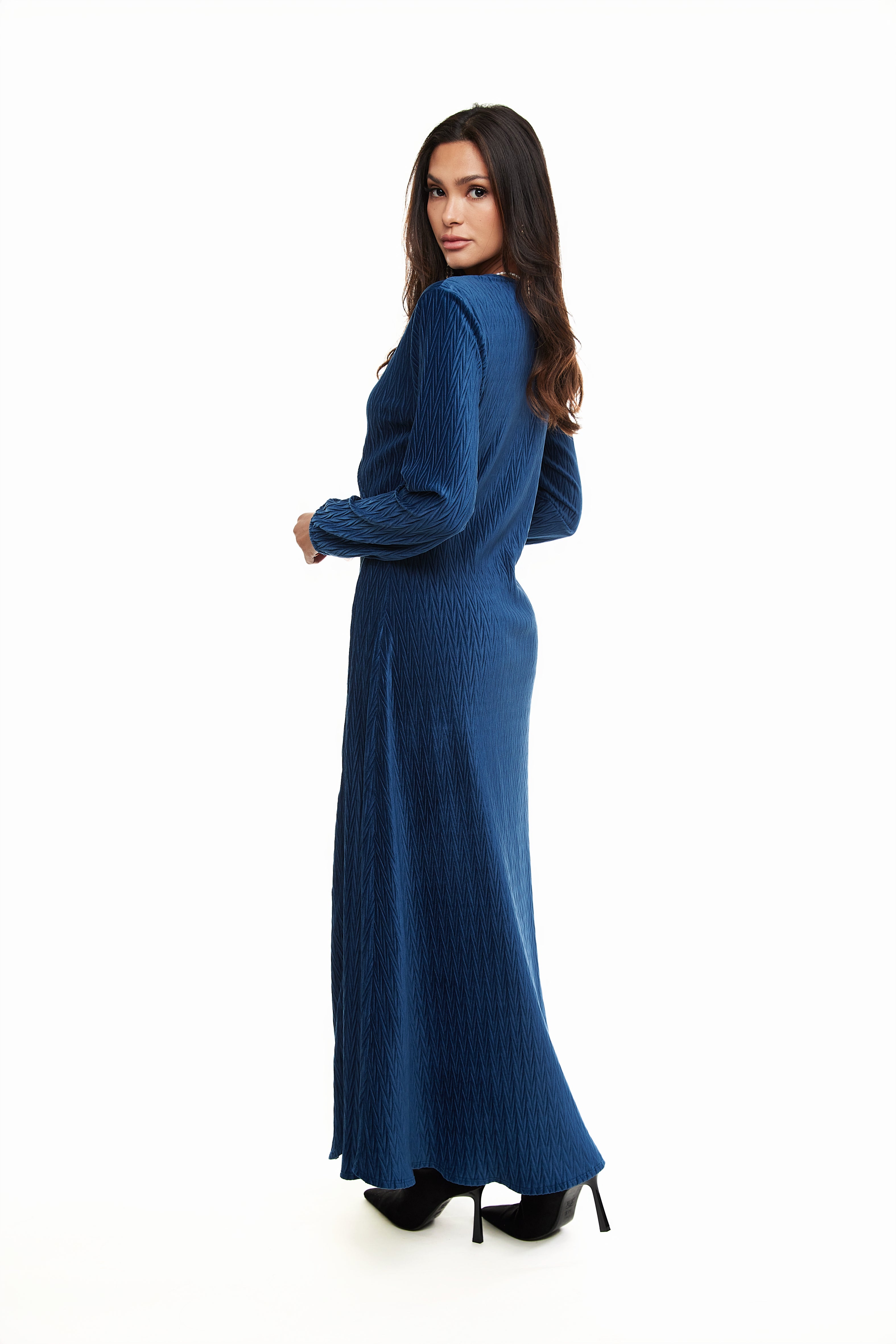 Velvet Side Tie Maxi Dress, Royal Blue – Olivvi World